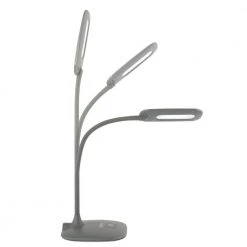 12 in. Gray Soft Touch LED Desk Lamp with Integrated LED by OttLite -Outlet OttLite Store grey ottlite desk lamps r3051c shpr 4f 1000