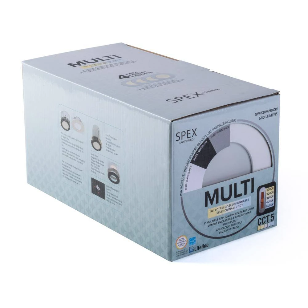 SPEX Lighting-4-in. SelectableCCT5 Remodel Integrated LED Multi Application Fixture (Wht, Blk, BN)Magnetic Trims(4-Pack) by Liteline 9 SPEX Lighting-4-in. SelectableCCT5 Remodel Integrated LED Multi Application Fixture (Wht, Blk, BN)Magnetic Trims(4-Pack) by Liteline - Image 9