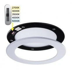 SPEX Lighting - 6-in. Selectable CCT5 New Construction or Remodel Canless Integrated LED White Trim Ultra Slim Fixture by Liteline -Outlet OttLite Store liteline recessed lighting kits sl slm6 cct5 90wh 44 1000