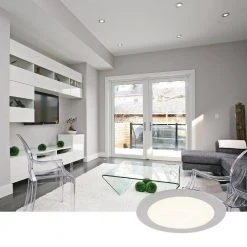 SPEX Lighting - 6-in. Selectable CCT5 New Construction or Remodel Canless Integrated LED White Trim Ultra Slim Fixture by Liteline -Outlet OttLite Store liteline recessed lighting kits sl slm6 cct5 90wh 76 1000