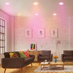 SPEX Lighting-6-in. Tunable RGB + White New Construction Smart WiFi Connected by WIZ Canless Integrated LED Slim Fixture by Liteline -Outlet OttLite Store liteline recessed lighting kits sl slm6 rgbtw 90wz fa 1000