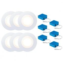 SPEX Lighting - 4-in. Selectable CCT5 New Construction IC Rated Canless Integrated LED White Trim Baffle Fixture(6-Pack) by Liteline