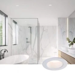 SPEX Lighting - 4-in. Selectable CCT5 New Construction IC Rated Canless Integrated LED White Trim Baffle Fixture by Liteline 12 SPEX Lighting - 4-in. Selectable CCT5 New Construction IC Rated Canless Integrated LED White Trim Baffle Fixture by Liteline -Outlet OttLite Store liteline recessed lighting kits sl slmb4 cct5 90wh 66 1000