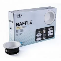 SPEX Lighting - 6-in. Selectable CCT5 New Construction IC Rated Canless Integrated LED White Trim Baffle Fixture(6-Pack) by Liteline -Outlet OttLite Store liteline recessed lighting kits sl slmb6 cct5 90wh 6 76 1000