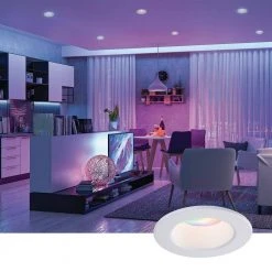 SPEX Lighting-6-in. Tunable RGB/White New Construction Smart WiFi Connected by WIZ Canless Integrated LED Baffle Fixture by Liteline -Outlet OttLite Store liteline recessed lighting kits sl slmb6 rgbtw 90wz d4 1000