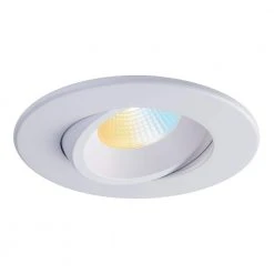 SPEX Lighting-4-in. Tunable-White New Construction Smart WiFi Connected by WIZ Integrated LED White Trim Gimbal Fixture by Liteline -Outlet OttLite Store liteline recessed lighting kits sl4 12rg 90wh wz c3 1000