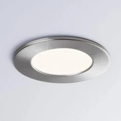 SPEX Lighting - 4 in. Round Brushed Nickel Trim for Slim Fixtures by Liteline -Outlet OttLite Store liteline recessed lighting parts and accessories sl slm4 rt bn 4f 1000