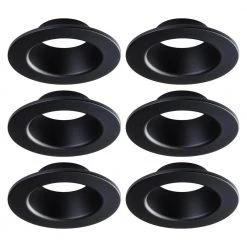 SPEX Lighting - 4 in. Round Black Trim for Baffle Fixtures (6-Pack) by Liteline