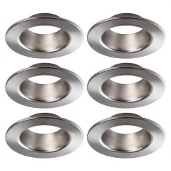 SPEX Lighting - 4 in. Round Brushed Nickel Trim for Baffle Fixtures (6-Pack) by Liteline