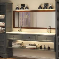 Sarah 24.25 in. 3-Lights Modern Industrial Matt Black Vanity Lights with Metal Reflective Cone Shades Indoor Wall Sconce by TRIBESIGNS WAY TO ORIGIN -Outlet OttLite Store matt black tribesigns way to origin vanity lighting hd sf0050 31 1000