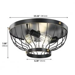 Crystal 15 in. 3-Light Matte Black Ceiling Semi- Flush Mount Light by TRIBESIGNS WAY TO ORIGIN -Outlet OttLite Store matte black tribesigns way to origin flush mount lights hd zsf0138 77 1000