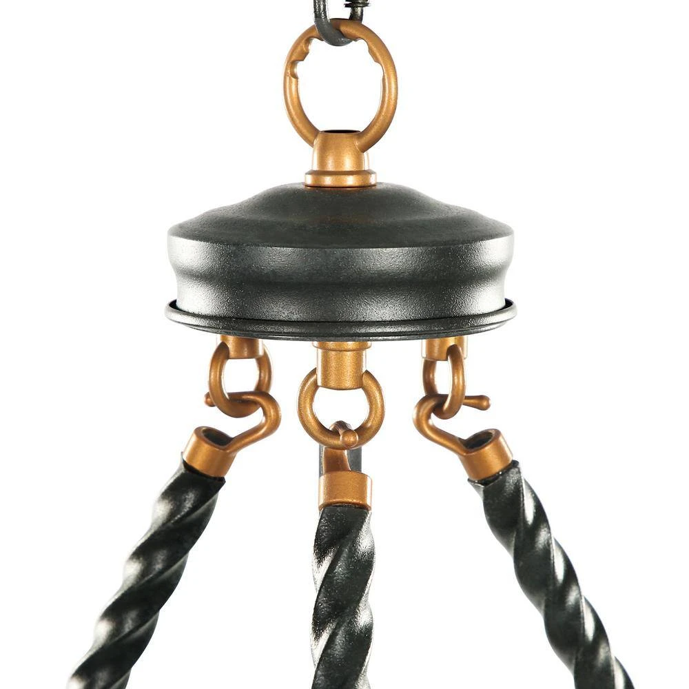 Bailey 20 in. 3-Light Black Simple Bowl Black Pendant with Seeded Glass by TRIBESIGNS WAY TO ORIGIN 7 Bailey 20 in. 3-Light Black Simple Bowl Black Pendant with Seeded Glass by TRIBESIGNS WAY TO ORIGIN - Image 7