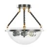 Bailey 14.5 in. 2-Light Simple Bowl Sanded Gray Semi Flush Mount with Seeded Glass by TRIBESIGNS WAY TO ORIGIN