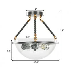 Bailey 14.5 in. 2-Light Simple Bowl Sanded Gray Semi Flush Mount with Seeded Glass by TRIBESIGNS WAY TO ORIGIN -Outlet OttLite Store sanded gray tribesigns way to origin flush mount lights hd sf11922zy 77 1000