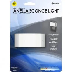 Nickel Anella Automatic Sconce LED Night Light by Westek -Outlet OttLite Store westek led night lights nl anla n 44 1000