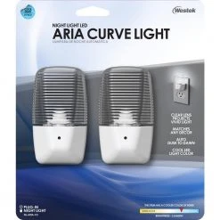 Clear Aria Curve LED Night Light (2-Pack) by Westek -Outlet OttLite Store westek led night lights nl aria c2 44 1000