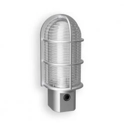 Satin Nickel Industrial Cage LED Night Light by Westek