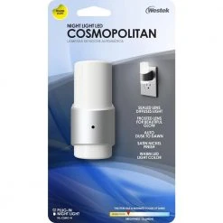 Nickel Cosmopolitan Automatic LED Night Light by Westek -Outlet OttLite Store westek led night lights nl csmo n 44 1000