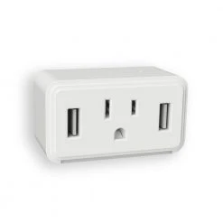 White Cube LED Night Light with Power Outlet and Duel USB Outlets by Westek