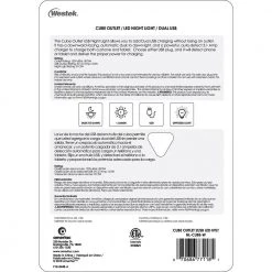 White Cube LED Night Light with Power Outlet and Duel USB Outlets by Westek -Outlet OttLite Store westek led night lights nl cube w fa 1000