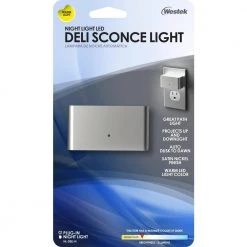 Nickel Sconce Automatic LED Night Light by Westek -Outlet OttLite Store westek led night lights nl deli n 44 1000
