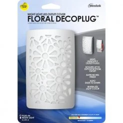 Satin Nickel Floral Decoplug LED Night Light by Westek 13 Satin Nickel Floral Decoplug LED Night Light by Westek -Outlet OttLite Store westek led night lights nl dpfl n 44 1000