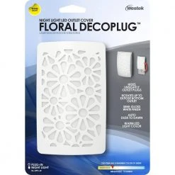 White Floral Decoplug LED Night Light by Westek -Outlet OttLite Store westek led night lights nl dpfl w 44 1000