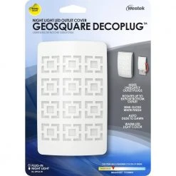White Geosquare Decoplug LED Night Light by Westek -Outlet OttLite Store westek led night lights nl dpgs w 44 1000