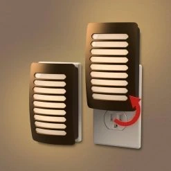 Aged Bronze Louver Decoplug LED Night Light by Westek -Outlet OttLite Store westek led night lights nl dplv db 4f 1000