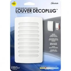 White Louver Decoplug LED Night Light by Westek -Outlet OttLite Store westek led night lights nl dplv w 44 1000