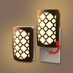 Aged Bronze Tangier Decoplug LED Night Light by Westek -Outlet OttLite Store westek led night lights nl dptg db 4f 1000