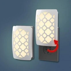 White Tangier Decoplug LED Night Light by Westek 13 White Tangier Decoplug LED Night Light by Westek -Outlet OttLite Store westek led night lights nl dptg w 4f 1000