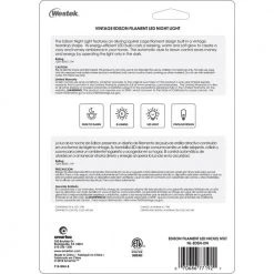 Aged Nickel Automatic Vintage Edison LED Night Light by Westek -Outlet OttLite Store westek led night lights nl edsn dn fa 1000