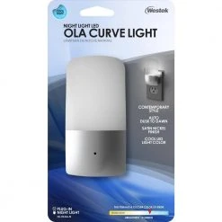 Nickel Ola Curve Automatic LED Night Light by Westek -Outlet OttLite Store westek led night lights nl olaa n 44 1000