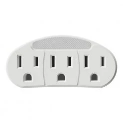 White Outlet Adapter LED Night Light with 3-Grounded Outlets by Westek -Outlet OttLite Store westek led night lights nl otad w 1f 1000