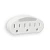 White Outlet Adapter LED Night Light with 3-Grounded Outlets by Westek
