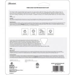 White Outlet Adapter LED Night Light with 3-Grounded Outlets by Westek -Outlet OttLite Store westek led night lights nl otad w fa 1000