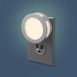 Satin Nickel Porthole Replica LED Night Light by Westek 8 Satin Nickel Porthole Replica LED Night Light by Westek -Outlet OttLite Store westek led night lights nl pthl n 4f 1000