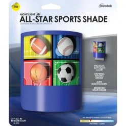 Blue All Star Shade LED Night Light by Westek -Outlet OttLite Store westek led night lights nl sdsp 44 1000