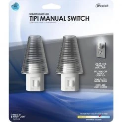 Manual Switch LED Night Light with Clear Lens (2-Pack) by Westek -Outlet OttLite Store westek led night lights nl tipi c2 44 1000