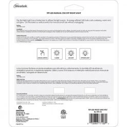 Frosted Manual Switch LED Night Light (2-Pack) by Westek -Outlet OttLite Store westek led night lights nl tipi f2 fa 1000