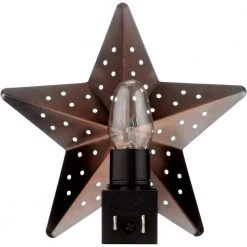 Bronze Tin Star Automatic LED Night Light by Westek -Outlet OttLite Store westek led night lights nl tnst db 4f 1000