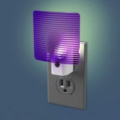 Purple Wave Translucent Screen Automatic LED Night Light by Westek -Outlet OttLite Store westek led night lights nl wave pl 4f 1000