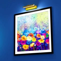 Satin Gold 16 in. LED Swivel Picture Light with Remote Control by Westek -Outlet OttLite Store westek picture lights bl pl16 gd 44 1000