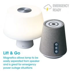 Entertain LED Speaker Lamp, 11 in. White with Bluetooth Speaker by OttLite -Outlet OttLite Store white gray ottlite desk lamps s83wgw 4f 1000