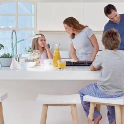 Creative Curves LED Desk Lamp, 11.25 in, White/Turquoise, with USB Port by OttLite -Outlet OttLite Store white ottlite desk lamps a30wtc shpr 44 1000