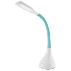 Creative Curves LED Desk Lamp, 11.25 in, White/Turquoise, with USB Port by OttLite