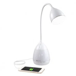 Wellness Series 10.25 in. x 19.25 in. White Adjustable Mood LED Desk Lamp with Color Changing Base by OttLite