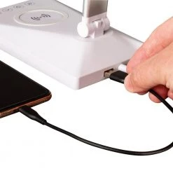 11 in. White Entice LED Desk Lamp with Wireless Charging by OttLite -Outlet OttLite Store white ottlite desk lamps csdqa02w shpr 1f 1000