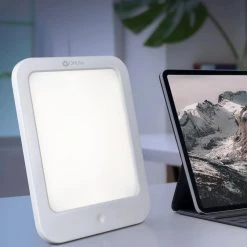 ClearSun 8 in. White LED Light Therapy Lamp by OttLite -Outlet OttLite Store white ottlite desk lamps cslt000w 76 1000